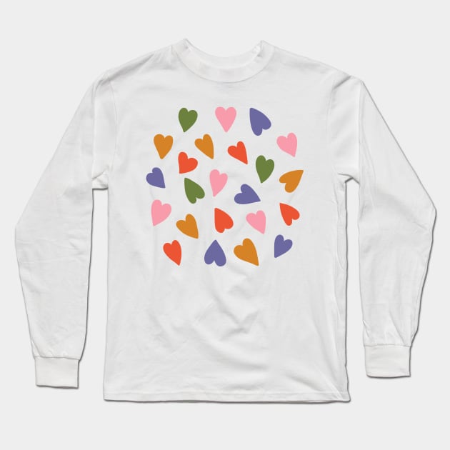 Tween spirit simple colorful hearts Long Sleeve T-Shirt by Natalisa